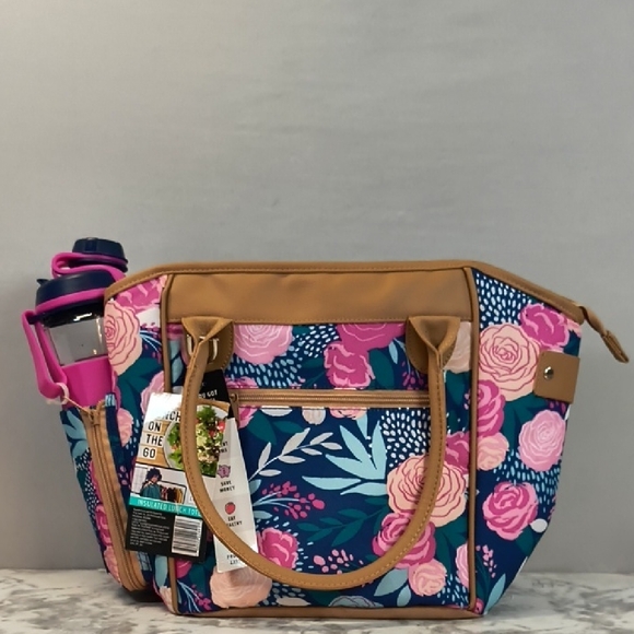 LOTG Floral Insulated Lunch Tote With Water Bottle NWT - Picture 2 of 12